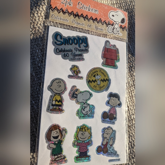 2010 Snoopy 3 Packs Of Stickers To Celebrate PEANUTS 60 YEARS 2 Sheets Each - Picture 10 of 11